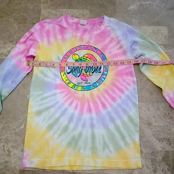 Salty Vibes T Shirt Girls Size Large Tie Dye Turtle Logo Crew Graphic - Picture 5 of 7